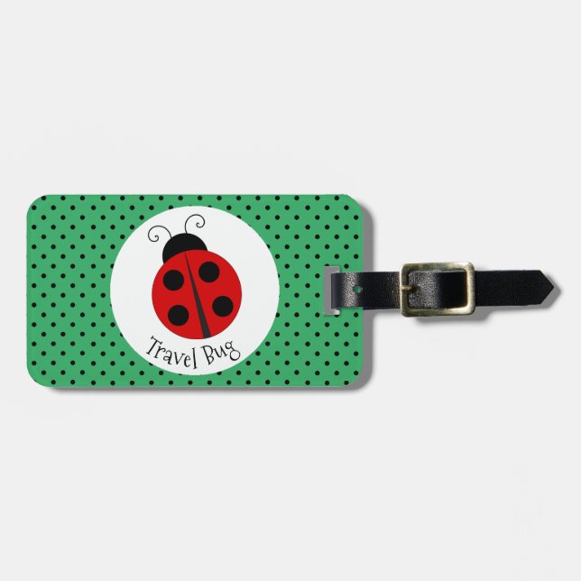 Ladybug com a etiqueta de bagagem do Bolinhas Desi (Frente Horizontal)