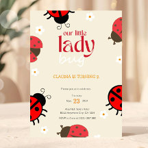 Ladybug Daisy Birthday Convite para Festa de Peque