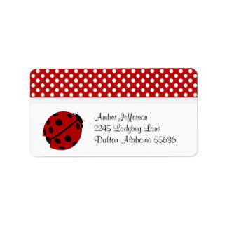Ladybug e etiquetas de endereço de Polka-dot