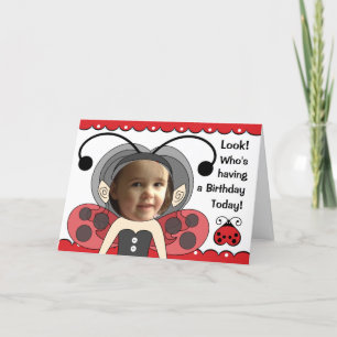 Ladybug Fairy Princess Girls FOTO Cartão de Aniver