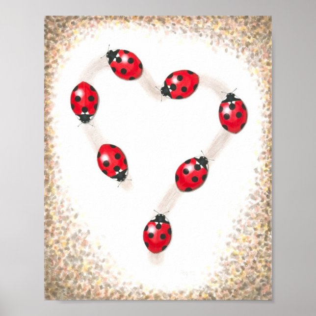 Ladybug Heart Impressão (Frente)