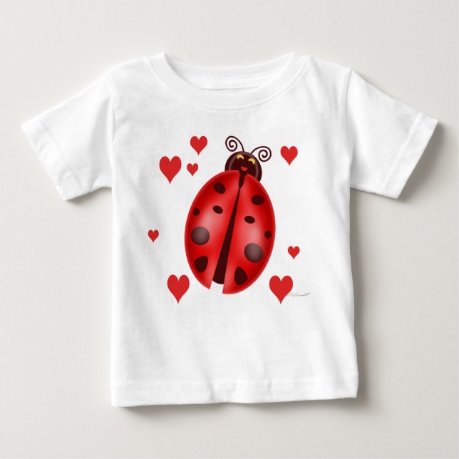 Ladybug Hearts Criança T-Shirt (Frente)