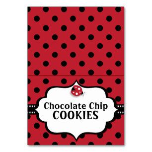 Ladybug - Ladybird - Cartão de Mesa preto e vermel