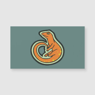 Lagarto alaranjado da cauda longa com os pontos