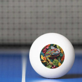 Lagarto Folhas & Bola de Ping Pong Colorida