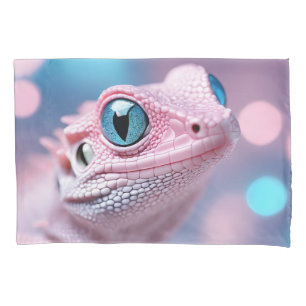 Lagarto Rosa Pequenino com Olhos Azuis Grandes