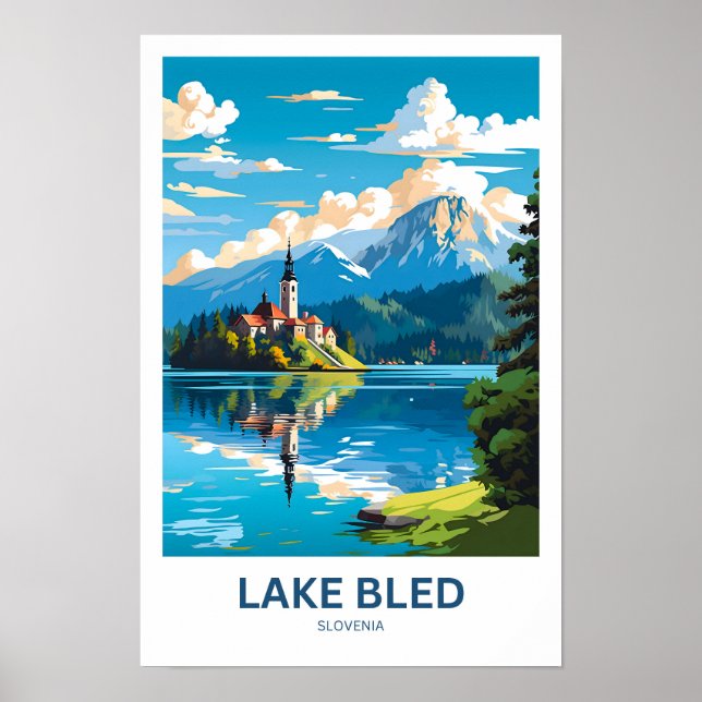 Lago Bled Eslovênia Viagem Impressão (Frente)