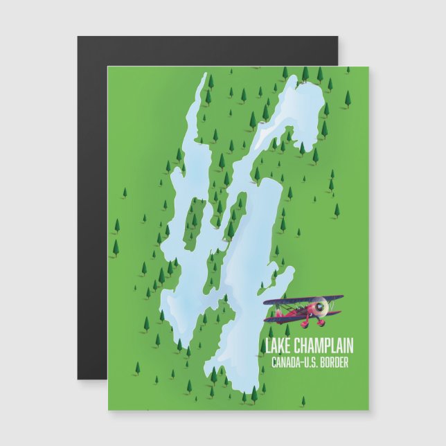 Lago Champlain EUA Canadá - poster de Mapa (Frente/Verso)
