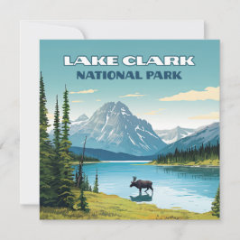 Lago Clark National Park Alaska Vintage Flat Card