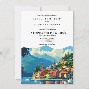 Lago Como Itália Convite Retro