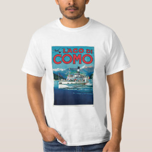 Lago Di Como Itália Viagens vintage T-Shirt