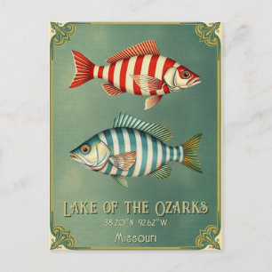 Lago dos Ozarks Missouri cartão postal de peixes