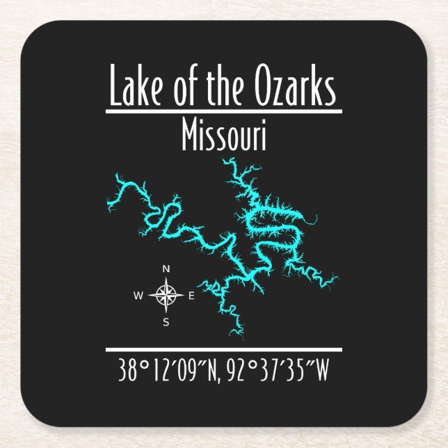 Lago dos Ozarks Missouri Coordenadas Porta-copos (Frente)