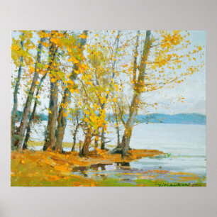 Lago Erhai das belas artes no poster da queda