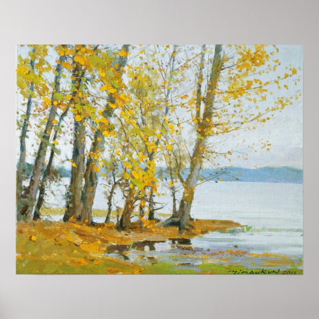 Lago Fine Art Erhai em Fall Poster (Frente)