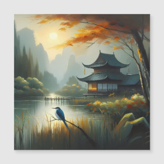 Lago Japão Pássaro 1 - Tela