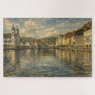 Lago Lucerna Suíça Igreja Jesuíta Quebra-cabeça de