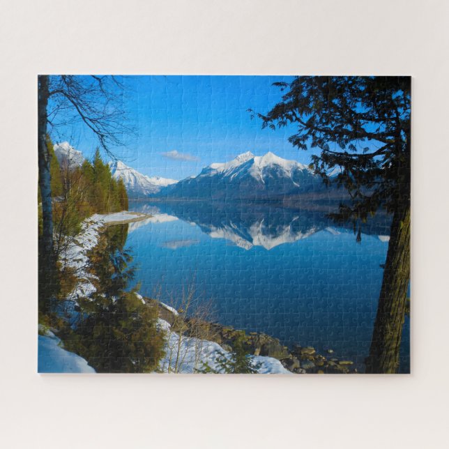 Lago McDonald Monte Vaught Montana. Quebra-cabeça (Horizontal)