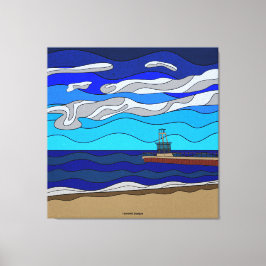 Lago Michigan - Impressão em Tela (40"x40")