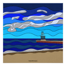 Lago Michigan - Impressão Fotográfica 24"x24"
