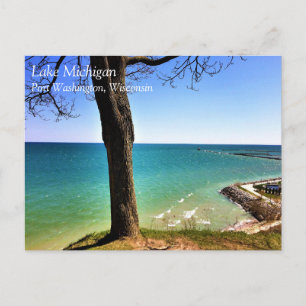 Lago Michigan, Port Washington, WI Cartão Postal