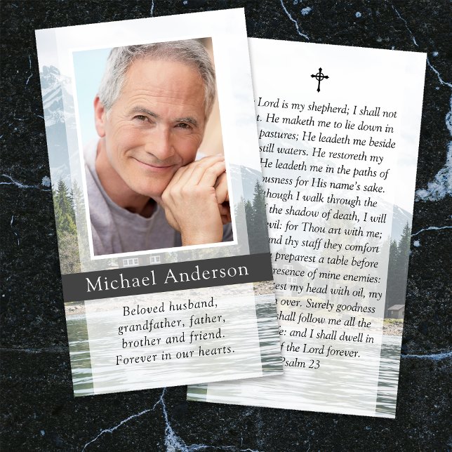 Lago Montanhas Cartão de Oração Funeral Memorial (Criador carregado)