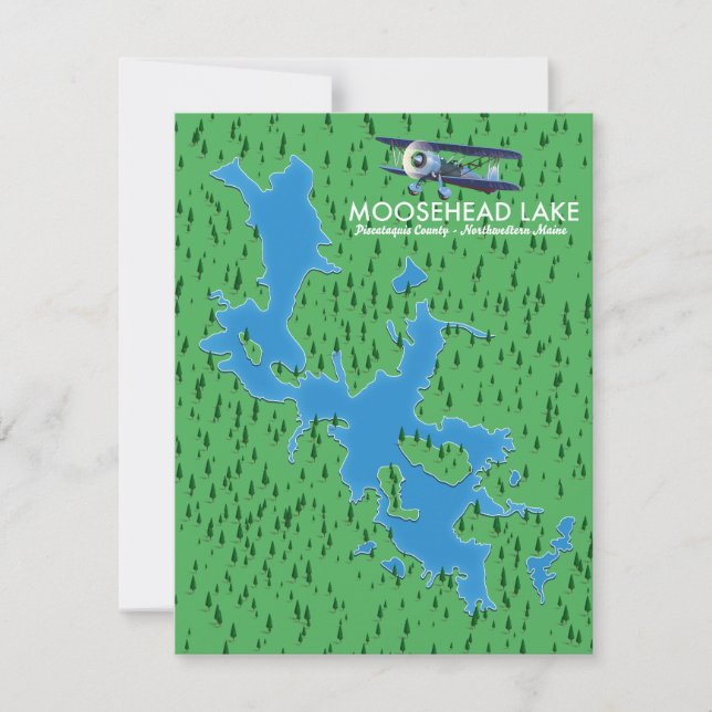 Lago Moosehead,Mapa do Condado de Piscataquis (Frente)