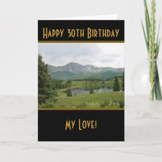 Lago mountain - cartão de aniversário de 30 anos
