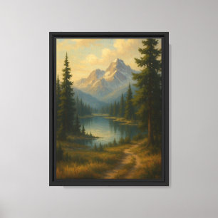 Lago Serene Mountain em Arte de Muro de Canvas Sun