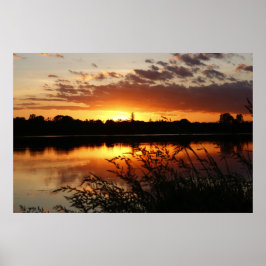 Lago Sunset Landscape Photo Nature Wall Poster
