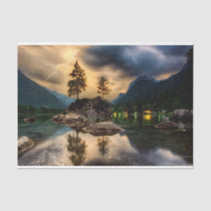 Lago Sunset Mounts 2 Papel Tecido de Decoupage