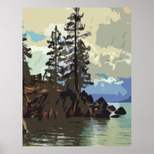 Lago Tahoe Sand Harbor Poster Impressão