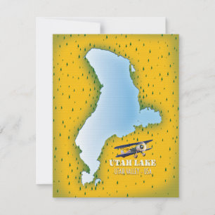 lago utah, mapa do vale de Utah poster de viagem.