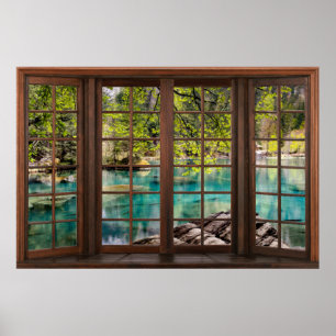 Lagoa Colorida Faux Illusion Poster