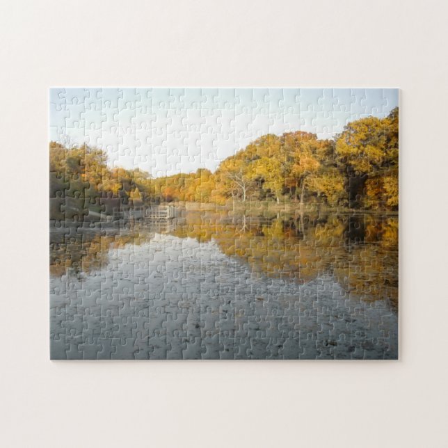 Lagoa dourada quebra-cabeça de acalmação de um (Horizontal)