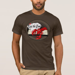 Lagosta Chef Beija Cook Mens T-shirt marrom