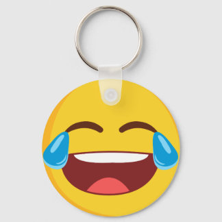 Lágrimas de Joy Face Emoji Button Chaveiro