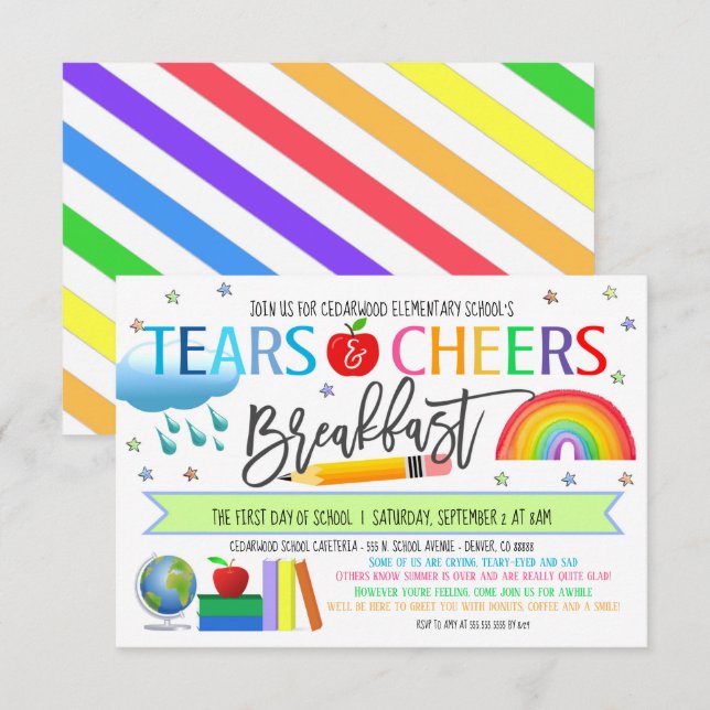 Lágrimas e aplausos Convite ao café da manhã (Frente/Verso)