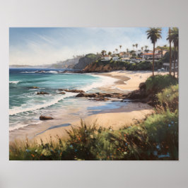 Laguna Beach Watercolor Art Impressão Poster