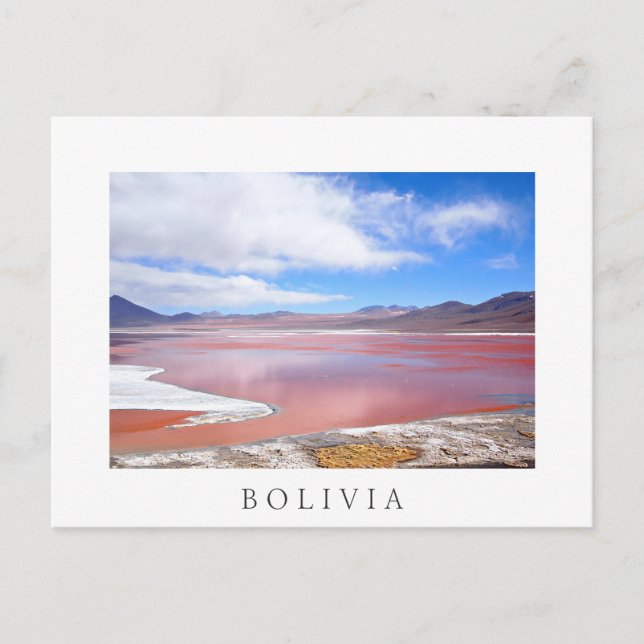 Laguna Colorada Bolivia, Vermelha, cartão postal b (Frente)