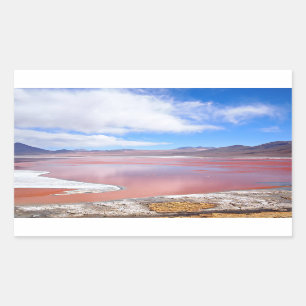 Laguna Colorada no retângulo adesivo da Bolívia