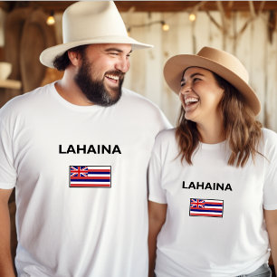 Lahaina EUA Bandeira Havaiana - T-Shirt de cor cla