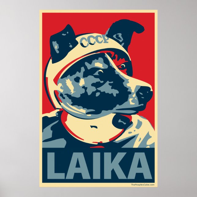 Laika, o Cão Espacial: Obama parody poster (Frente)