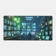 Lair do Hacker de Alta Tecnologia Verde e Azul