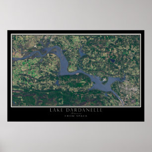 Lake Dardanelle Arkansas Satellite Poster Map