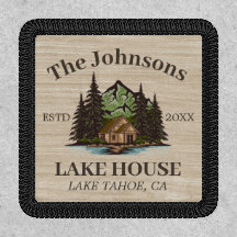 Lake House Wood Themed Family Name Personalizado