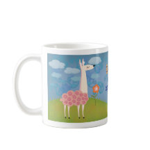 Lama cor-de-rosa na caneca da cume