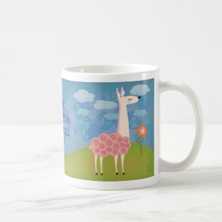 Lama cor-de-rosa na caneca da cume