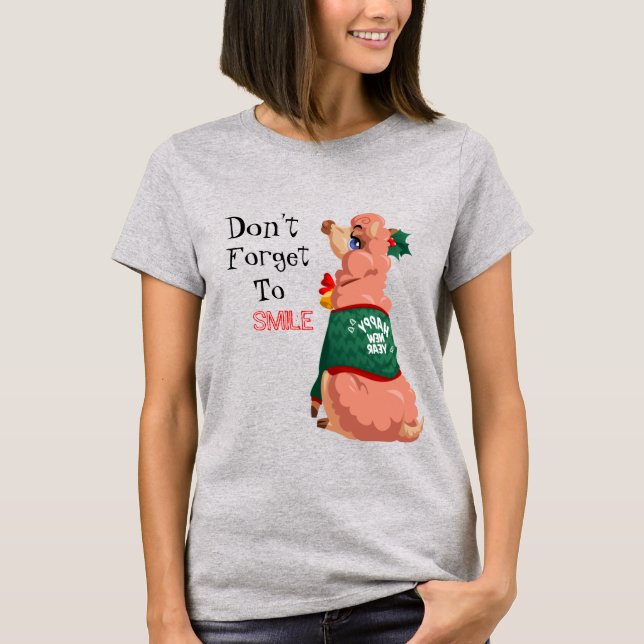 lama na camiseta natalina (Frente)