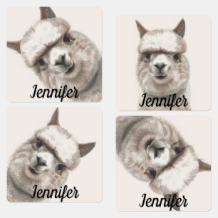 Lama Sorri Pequenas Meninas Etiquetas de Vestuári